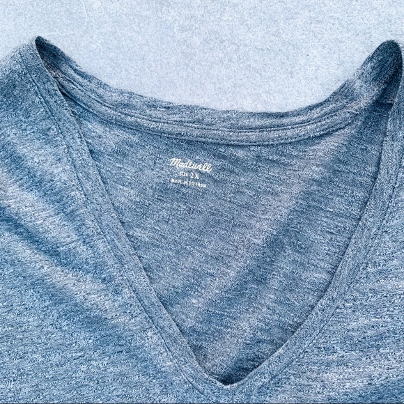 Madewell Gray Basic T-hirt V-Neck Drop Shoulder Top Shirt Oversized Plus - Picture 5 of 16